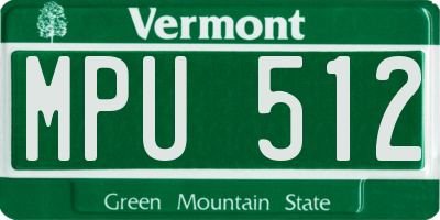 VT license plate MPU512