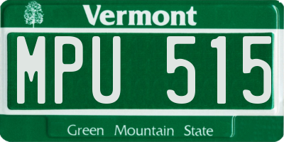 VT license plate MPU515