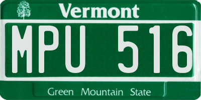 VT license plate MPU516