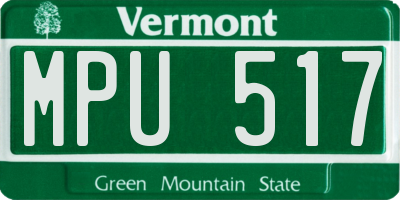 VT license plate MPU517