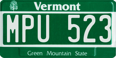 VT license plate MPU523