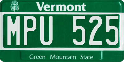 VT license plate MPU525