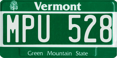 VT license plate MPU528