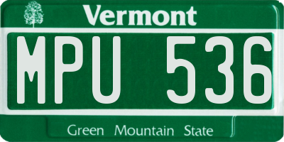 VT license plate MPU536