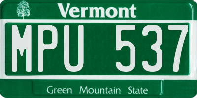 VT license plate MPU537