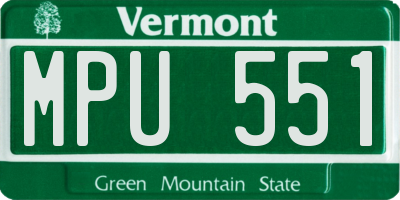 VT license plate MPU551