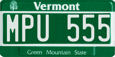 VT license plate MPU555