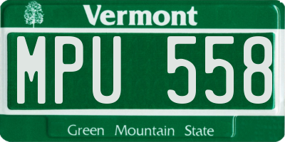 VT license plate MPU558