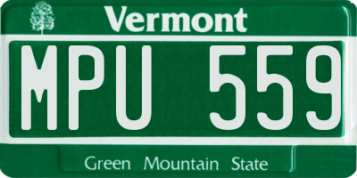 VT license plate MPU559