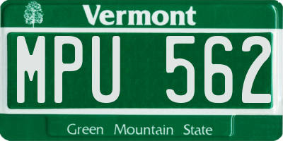 VT license plate MPU562