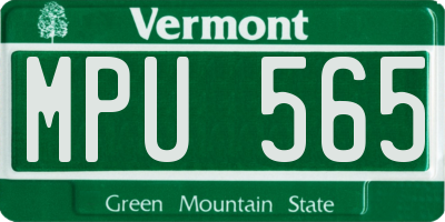 VT license plate MPU565