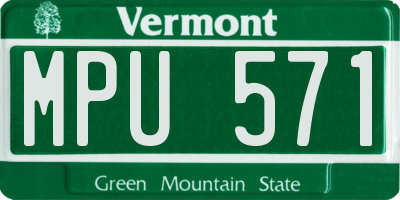 VT license plate MPU571