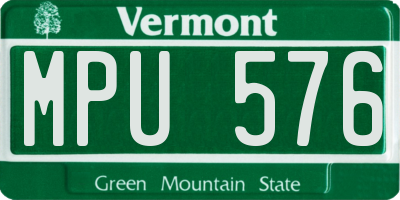 VT license plate MPU576