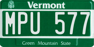 VT license plate MPU577