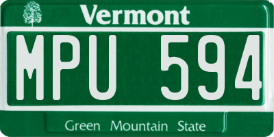 VT license plate MPU594