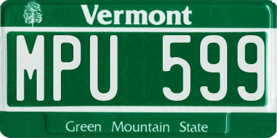 VT license plate MPU599