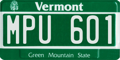 VT license plate MPU601