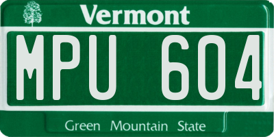 VT license plate MPU604