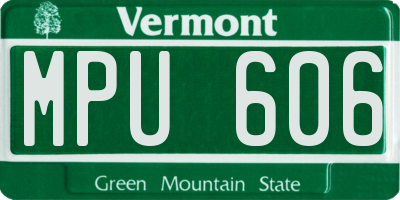 VT license plate MPU606