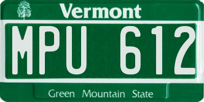 VT license plate MPU612