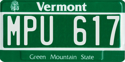 VT license plate MPU617