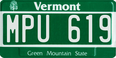 VT license plate MPU619