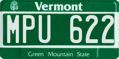 VT license plate MPU622