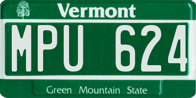 VT license plate MPU624