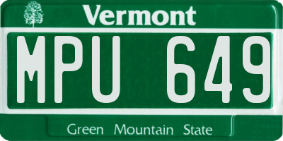 VT license plate MPU649