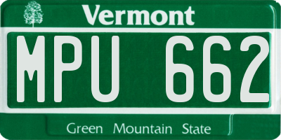 VT license plate MPU662