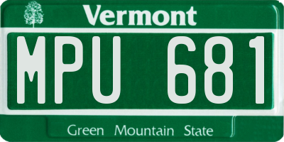 VT license plate MPU681