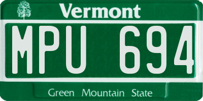 VT license plate MPU694