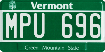 VT license plate MPU696