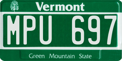 VT license plate MPU697