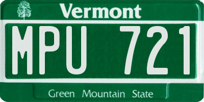 VT license plate MPU721