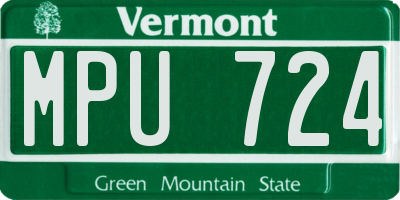 VT license plate MPU724