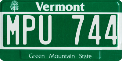 VT license plate MPU744