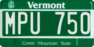 VT license plate MPU750