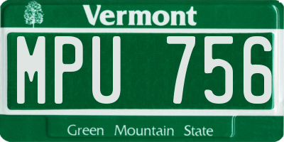 VT license plate MPU756