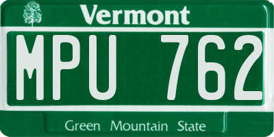 VT license plate MPU762
