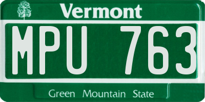 VT license plate MPU763