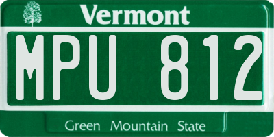 VT license plate MPU812