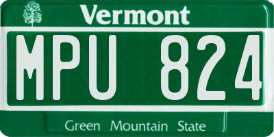 VT license plate MPU824