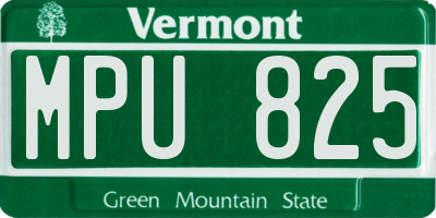 VT license plate MPU825