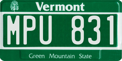 VT license plate MPU831