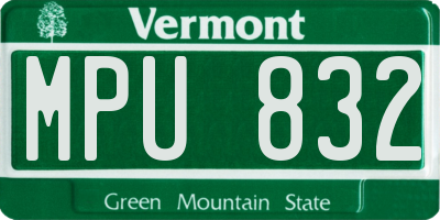 VT license plate MPU832