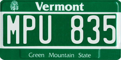 VT license plate MPU835