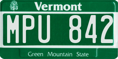 VT license plate MPU842