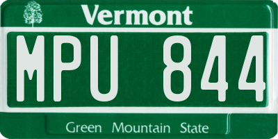 VT license plate MPU844