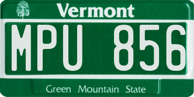 VT license plate MPU856